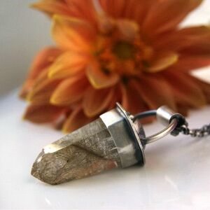 Silver and Crystal Pendant Necklace